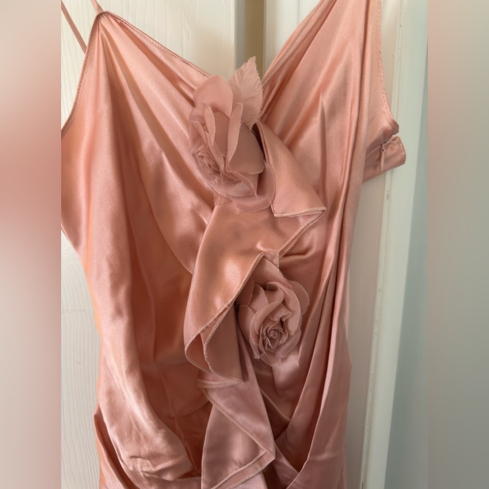 RODARTE Flower Ruched Silk-Satin Dress - Picture 6 of 9